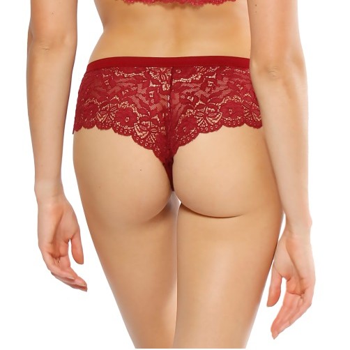 Women's Wine Floral Lace Boxer With Elastic Waist